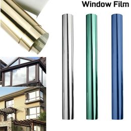 Window Stickers Privacy Tint Film Solar Reflective Silver Mirror Windshield Decorative Adhesive Foil