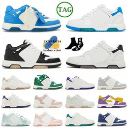 Authentic Luxury Out Of Office Designer White Shoes Womens Mens Low Original Platform Vintage Trainers Arrows Motif Midtop Sponge Calf Leather For Walking Sneakers