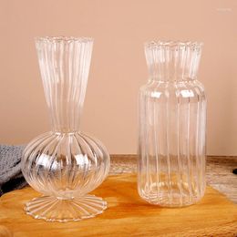 Vases Home Decoration Glass Nordic Vase Flower For Decor Decorative Table Ornaments Small