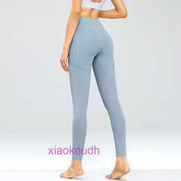 AAA Tasarımcı Lul Rahat Kadın Spor Yoga Pantolon Hızlı kurutma Yüksek Beled Cep Fitness Takım Kadınlar Sıkı Sıkı Uyar Şeftali Kalçaları Kaldırma Egzersiz
