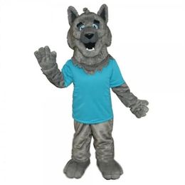 2024 Halloween Wolf Mascot Costume Cartoon Anime theme character Carnival Unisex Dress Christmas Fancy Performance Party Dress