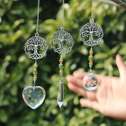 Garden Decorations Crystal Suncatcher Prisms Pendant Hanging Rainbow Maker Window Wind Chimes Tree Home Decoration