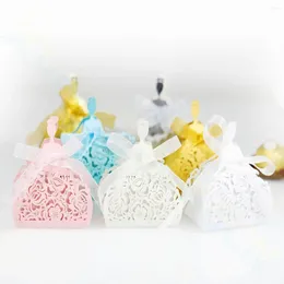 Gift Wrap 10/30pcs Bride Flower Dresses Wedding Candy Dragees Box Gifts Bags Favour Boxes Bonbonniere DIY Event