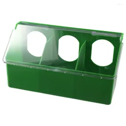 Other Bird Supplies 2 Pcs Poultry Slot Feeder Pigeon Cage Plastic Feeding Hanging Box Three Holes Water Dispenser Parrot