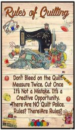 Funny Retro Tin Signs Sewing Machine Rules of Quilting Vintage Auto Motorcycle Gasoline Garage Home Wall Decoration Metal Plaques 2815537