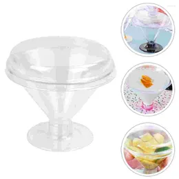 Disposable Cups Straws 20Pcs Mousse Cup Plastic Cupcake Home Dessert Without Lid