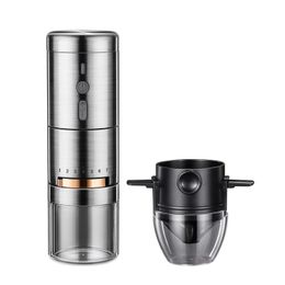 LFGB Certificate 304 Stainless Steel Portable Rechargeable Silent 7 Gears Adjustable Office Coffee Bean Grinder with Filter Cup 240507