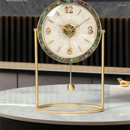 Table Clocks Living Room Home Desktop Clock Fashionable Luxurious European Style Atmospheric American Pendulum ZE609