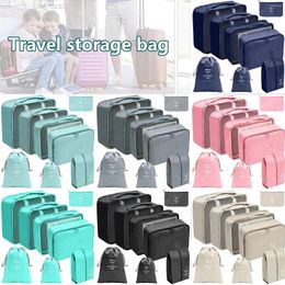 Storage Bags Packing Cubes For Travel 8pcs Set Foldable Suitcase Organiser Lightweight Luggage Bag