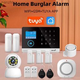 Alarm systems Tuya Security Alarm System WiFi Home Alarm GSM Home Burglar Alarm Used for Remote Control of Home Office SMS Application Working with Alexa WX