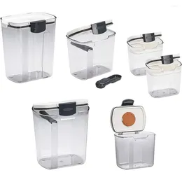 Storage Bottles Clear Plastic Airtight Food Flour And Sugar Organisation Container Baking Canister Set White