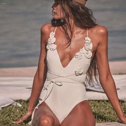 Womens Swimwear White Flower Sexy Bikini Women Trend Swimsuit 2024 Off Shoulder Swim Suits Deep-v Monokini Biquini Bathingsuit Bodysuit ggitys 1UIR