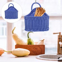 Storage Bottles Chopsticks Basket Wall Hanging Kitchen Spoon Cutlery Woven Baskets Plastic Decor