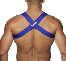 PUMP Men039s bodybuilding shoulder strap sports muscle sexy shoulder strap solid Colour elastic decorative straps PU55019328049