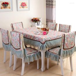 Table Cloth High-end Luxury Cotton European Style Retro 2 Styles Floral Lace Dinning Tablecloths Chair Covers S3