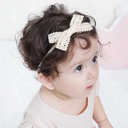Hair Accessories 4Pcs/set Cotton Linen Leopard Printed Bow Baby Headband For Girls Newborn Headbands Lace Hair Bands Turban Baby Hair Accessories