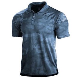 Camouflage Polo Shirt Men Clothes Outdoor Fashion Casual Short Sleeve Summer Street Oversized Men Sport Military T Shirts Tops 240513