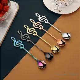 Spoons Coffee Stirring Spoon Musical Note Mug Teaspoons Music Bar Ice Cream Dessert Kitchen Tableware Creative Gift