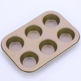 Baking Tools Dessert Mold Non-stick Carbon Steel Round Cake For Pudding Muffin Bread Making 6 Cavities Easy Release Oven Dishwasher