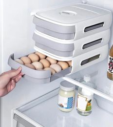 Storage Bottles Large Drawer Organizer Box Plastic Egg Food Containers With Lid Kitchen Refrigerator Tray