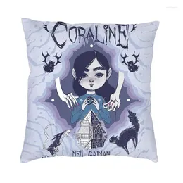 Pillow Luxury Halloween Coraline Horror Movie Cover 66 Cm Polyester Throw Case For Sofa Home Decoration Dakimakura