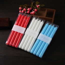 5Pcs Candles 10 Long decorated candles European style ic smokeless candles white candle for home decor hotel table decoration candle