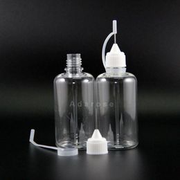 50ML 100PCS PET Dropper bottle Metal Needle Tip Needle Cap High transparent dropper bottles Squeeze Vapor E cig Rrgfq Psjif