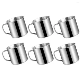 Wine Glasses 6 Pcs Children's Stainless Steel Water Cup Coffe Unbreakable Drinking Soup Coffee Mug Mugs For Cups The Office