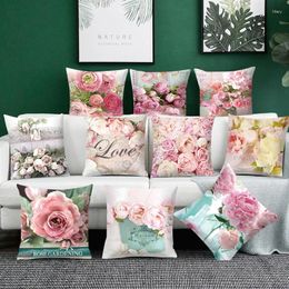 Pillow Flower Pattern Decorative Sofa Cover Pillowcase Throw Pillows Home Decor Pillowcove Pink Pillows45 45