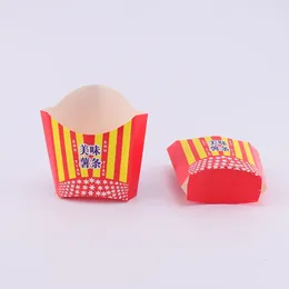 Disposable Dinnerware 100Pcs Paper Chips Box Fries Holder Portable Snack Case Packaging Supplies For Home Shop (Star