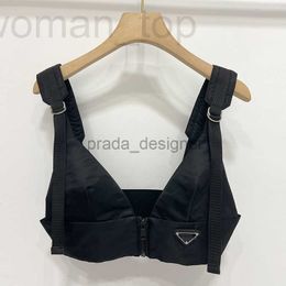 Women's Tanks & Camis Designer suspender vest motorcycle bra versatile backing elastic band adjustable sexy underwear fashion with denim nylon lady tops Size S-L N636W