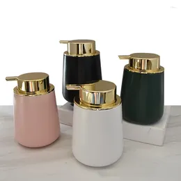 Liquid Soap Dispenser 1PC Creative Ceramic European-Style Dispensing Bottle Push-Type 400ml Lotion White/Black/Pink/Green