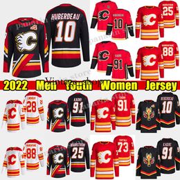 Vin #10 Jonathan Huberdeau Reverse Retro hockey jersey #91 Nazem Kadri Flames#25 Jacob Markstrom Elias Lindholm Andrew Mangiapane Tyler Tof