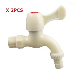 Bathroom Sink Faucets G1/2 Plastic Washing Machine Faucet Explosion-proof Anti-cracking Drip Water Does Not Leak Fast Open Tap 2PCS