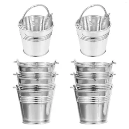 Gift Wrap 10Pcs Mini Snack Bucket Party Candy Storage Barrel Biscuit Packing Silver