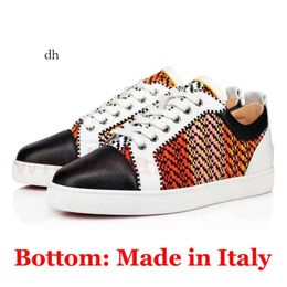 Low Top Sneakers Red Bottoms Made In Italy Casual Shoes Women Mens Designer Loafers Junior Spikes Flat Suede Leather Rubber Sole Vintage Platform Trainers ce