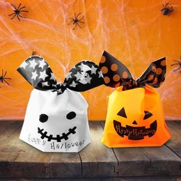 Gift Wrap 50 Pieces Halloween Candy Bags Kids Cookies Candies Storage Plastic Pouches Holiday Supplies Orange