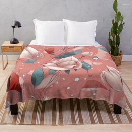 Blankets Pink Cute Flowers Pastel Throw Blanket Picnic For Bed