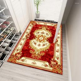Carpets Luxury Durable Crystal Velvet Entrance Door Mat European Style Sole Remove Dust Floor Mats Easy To Clean Household Rug