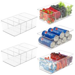 Storage Bottles 2PC Kitchen Cupboard Organiser Box For Spices Drinks With 4 Compartments & Removable Dividers