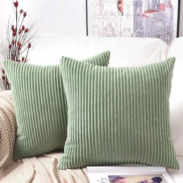 Pillow Nordic Style Striped Velvet Corduroy Sofa Cover 30x50/45x45cm Decor Throw Case Home El Office