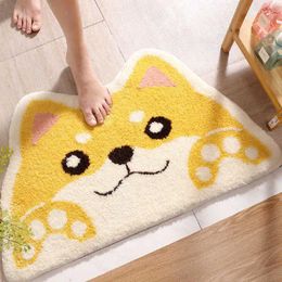 Carpets Cartoon Animal Dog Door Mat Akita And Kirky Non-slip Carpet Soft Cute Home Bathroom Balcony Doorway Hallway Absorbent