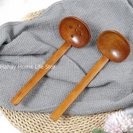 Spoons 1Pcs Wooden Spoon Kitchen Ladles Soup Japanese Wood Serving Big Ramen Noodle Hop Pot Strainer Tableware