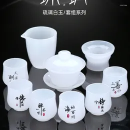 Teaware Sets Chinese Style Glass Tea Set Cup Jade Porcelain Office Visitor Personality Gift Giving Box-Packed