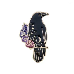 Party Supplies Creative Brooches For Birds On Branches Gothic Flowers And Crows Bags Clothing Accessories Badges