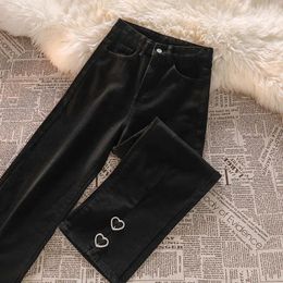 Women's Jeans Spring Fall 2024 Women Fashion High Waist Women's Wide Leg Baggy Denim Girls Capris Pants Vintage Mom Trousers L304
