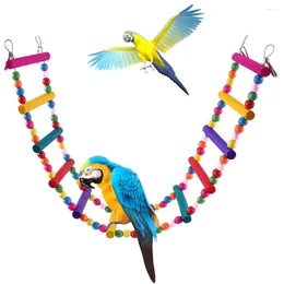 Other Bird Supplies Colourful Wood Hanging Climbing Ladder Toys Birds Pet Parrot Ladders Toy For Parakeet Cockatiel Budgie