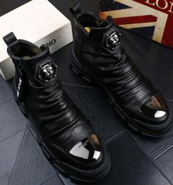Men039s Winter Footwear Winter Boots Men Casual Mens White Gothic Men039s Sneakers Platform Shoes Chelsea Suede Leather Blac7106328