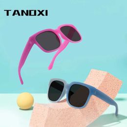 Sunglasses TANOXI Childrens Sunglasses Colour Change Polarisation Sunglasses Boys and Girls Silicone Sports Safety Glasses Oculos De Sol d240513