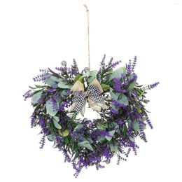 Decorative Flowers Artificial Garland Party Flower Wreath Depot Spring Decor Door Trim Romantic Heart-shaped Plastic Purple Wedding The